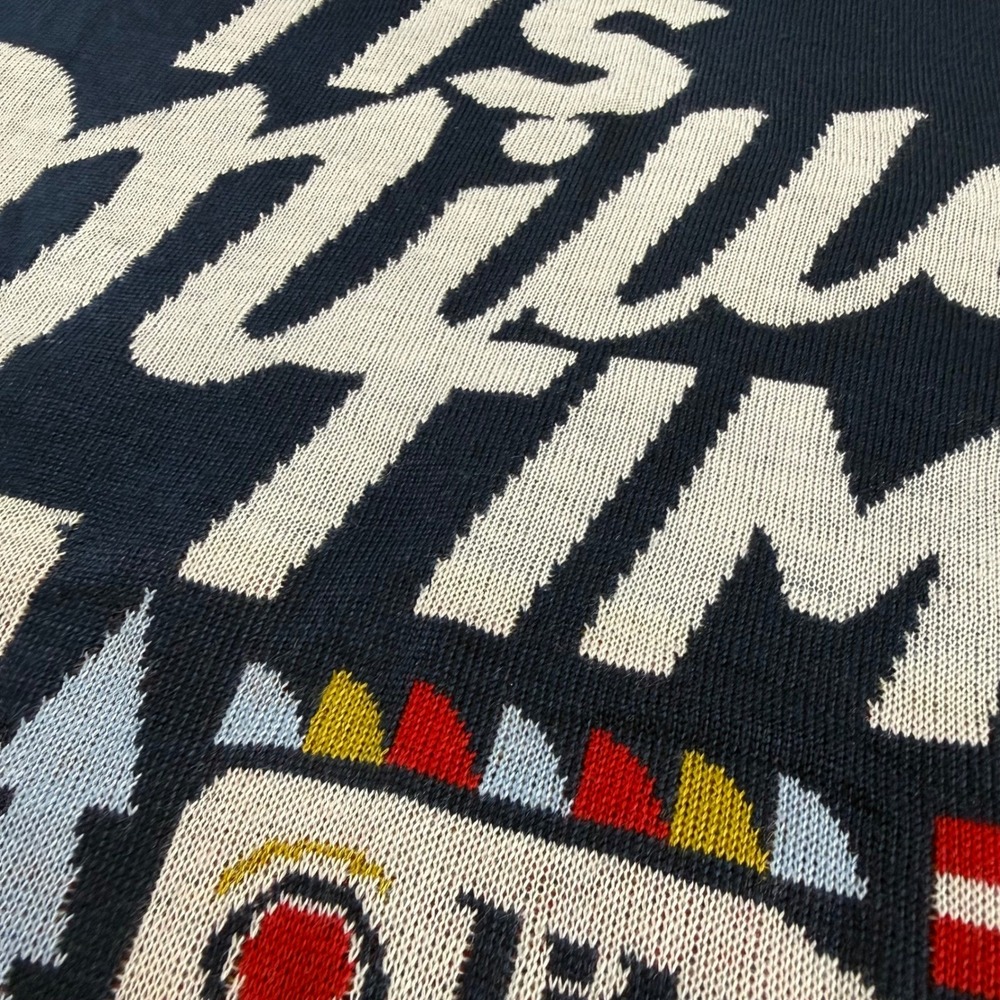 Miller Lite Ugly Christmas Sweater Mens XL Navy Blue Tis Miller Time Holiday - Picture 2 of 6